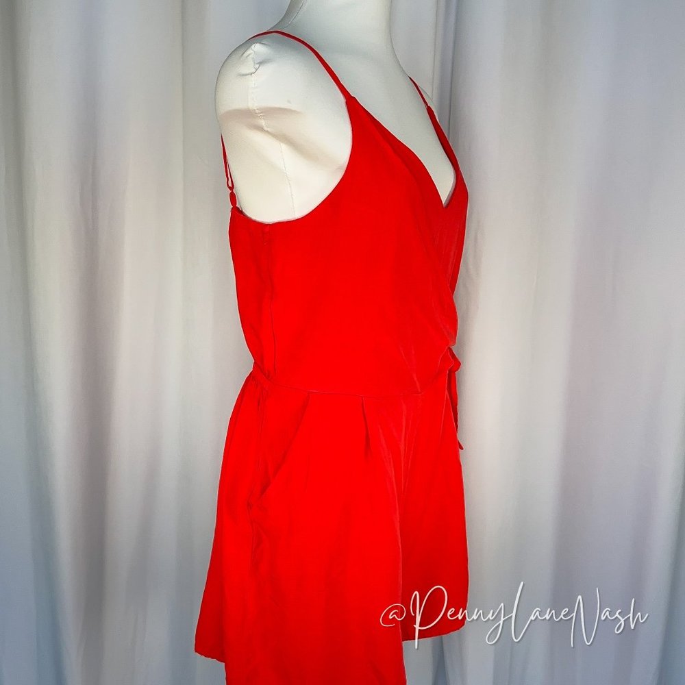One Clothing Side Tie Romper Red - Picture 2 of 6